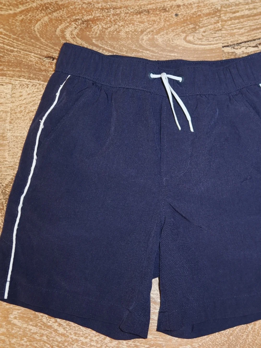 Janie & Jack Boys Swim Trunks and Rash Guard Set Blue and Navy Size 4